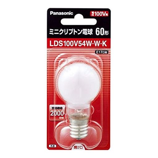 ミニクリプトン電球 E17口金 35ミリ径 60形 ホワイト LDS100V54WWK LDS100V54WWK