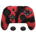 PlayVitalSwitchProコントローラーに対応用人間工学に基づいた滑り止めシリコンカバーケース、スイッチプロコン用ソフトラバープロテクタースキン、サムグリップキャップ付き【サムライエ…