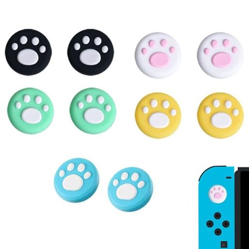 アナログスティックカバー10点セット【SWITCH/SWITCHLITE/SWITCHOLED対応】ロッカーキャップジョイスティックカバー保護カバー親指グリップキャップアシストキャップ猫の爪取り付け簡単取り付…