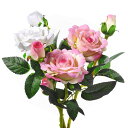 造花バラミニローズブーケ(3本セット)薔薇花束インテリア造花アートフラワー造花プレゼント枯れないシルク製母の日ンプレゼントギフト(2*ピンク+1*ホワイト)