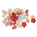 PATIKIL2.5cm桜の造花頭花50個シルク桜の造花頭結婚式の花束の装飾DIYクラフト作り用マルチカラー