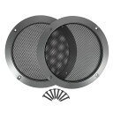 ACROPIXスピーカーカバースピーカーグリルカバー6.5インチスピーカー汎用メッシュカバーネジ付き165mmスピーカーグリルカバーメッシュガード保護ケースブラック2個
