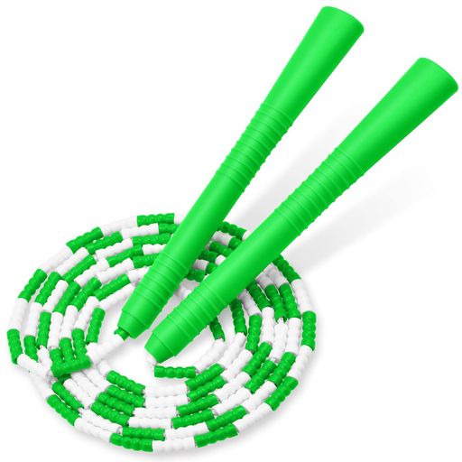 縄跳び小学生ビーズロープなわとび子供オーバルグリップ学校用スポーツなわとび体育授業24OB(Green)