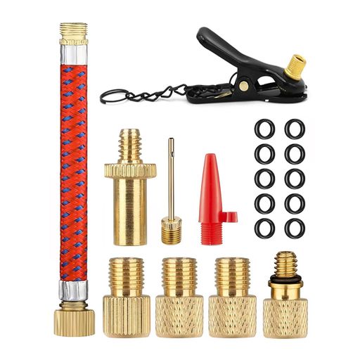 サムコス自転車バルブアダプターボックス付き仏式英式米式バルブ変換AVDVSVアダプターボール用空気針自..