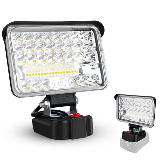 LIGKINGLED投光器100W9800LM作業灯ワークライトLEDライトバッテリー互換18V14.4Vリチウム電池LED非常灯..