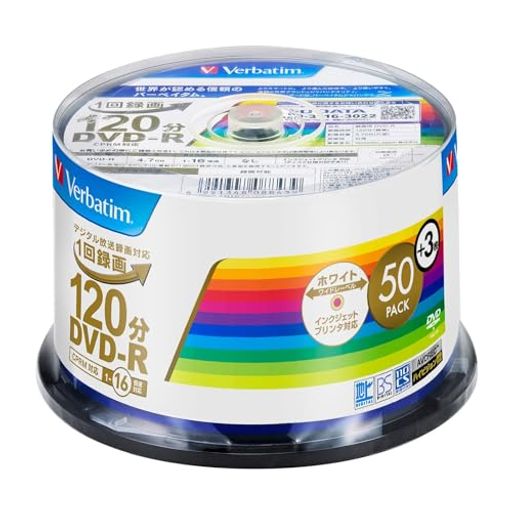 С٥(VERBATIM) 1Ͽ DVD-R CPRM 120ʬ 50+3̥ѥå 󥯥åȥץб ۥ磻...