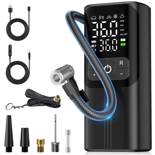 自転車空気入れ電動空気入れ車ボールバイク用コードレス最大圧力150PSI高速充填自動停止仏/英/米式バル..