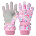 スキーグローブ子供キッズ手袋防水防寒スノー手袋てぶくろ子ども冬スキーミトン【5層断熱素材/撥水防水加工/防風保温/滑り止め/耐磨耗/裏起毛/紛失防止】男の子女の子スノーボード・…