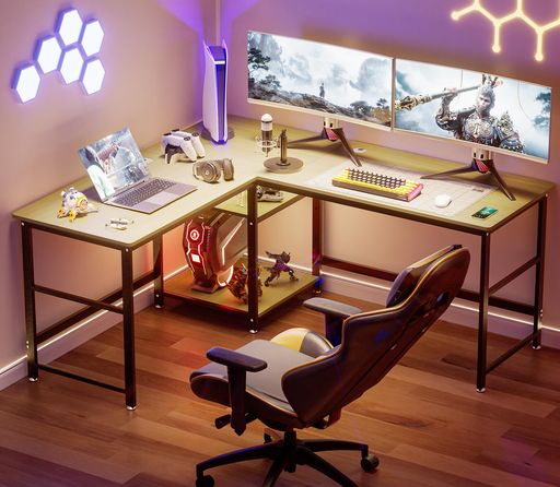 DEWELl字デスク幅170+150cm奥行60cmパソ