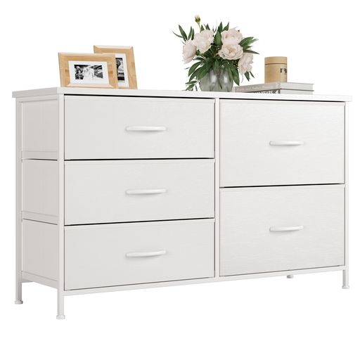 Nicehillタンス収納チェスト洋服収納3段5杯箪笥リビング収納たんす布製引き出し安定感組立簡単木製天板..