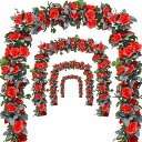 Bacucine造花バラ花藤4本バラのつる人工シルク薔薇人工観葉植物ローズフェイクフラワーローズガーランド花藤花園リアルフェイクフラワー結婚式装飾枯れない花部屋飾りバレンタインプレ…