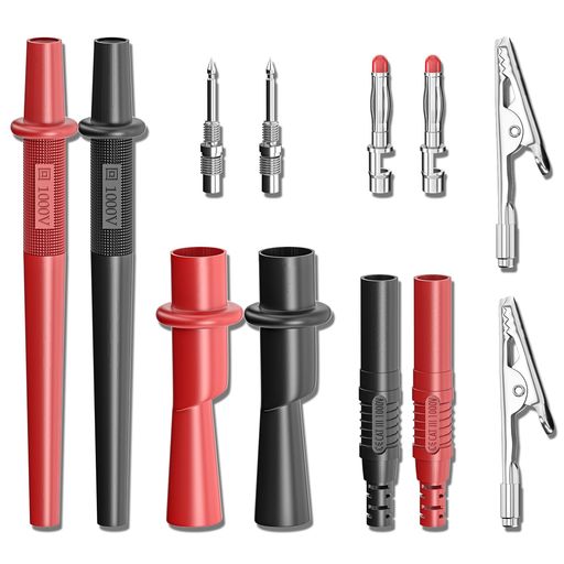 Cleqeeテストアクセサリーキット4mm安全バナナプラグ付きワニ口クリップテストプローブDIY電気テスト用