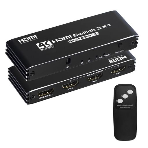 4K@120HzHDMI2.1切替器3入力1出力HDMI切替器3x1HDMI切り替え器hdmiセレクターHDR、DTS-HD、DolbyAC3/DSD、DVD、PS5、PS4Proなどの対応(IRリモコン付き) 4K@120HzHDMI2.1切替器3入力1出力HDMI切替器3x1HDMI切り替え器hdmiセレクターHDR、DTS-HD、DolbyAC3/DSD、DVD、PS5、PS4Proなどの対応(IRリモコン付き)