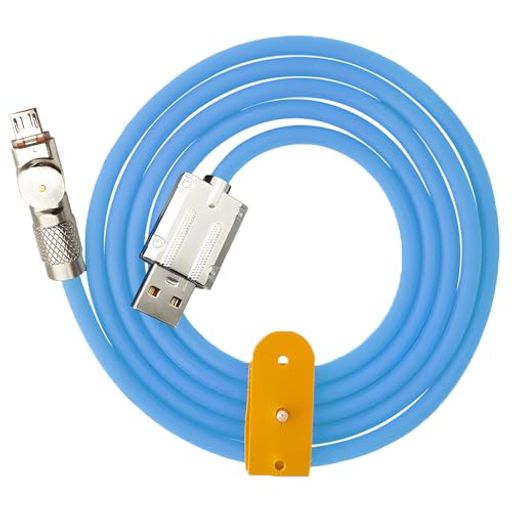 マイクロケーブル、CTRICALVER亜鉛合金製180°回転インターフェース10W液体シリコーンデータ転送機能付..