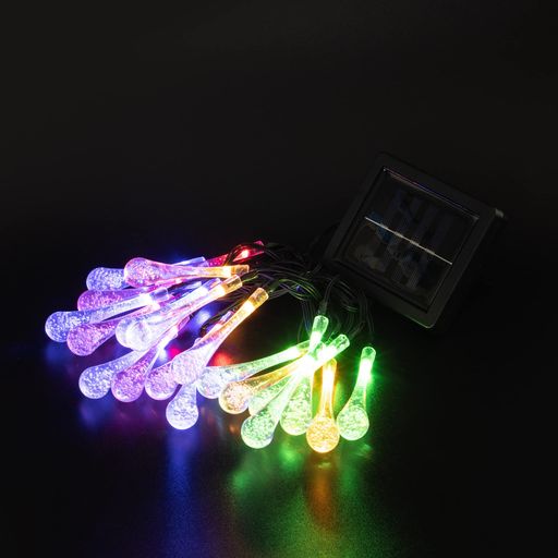 【ソーラーパネルストリングライトクリスマス】武田コーポレーション(Takedacorporation)レインボーソーラーイルミネーションライトしずく20球SILMSZ-20