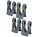 サワフジ ワイド 竿止めクリップ 4個入 WS-04C グレー 幅7.7×厚み6.4×高さ12.8CM