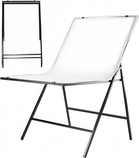 TUIYIDUO 撮影テーブル 60.5x100cm PVC ホワイト両面 折りたたみ式 鉄製フレーム 耐荷重 6kg 商品・静物撮影用