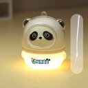 LED充電パンダ暖黄灯夜灯、暖夜灯ベッドサイドランプ、かわいい動物部屋の装飾灯、暖かい黄色の目を守る夜灯、子供の贈り物の暖かい光。