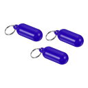 PATIKILフローティングキーホルダー3個セットプラスチック製キーフロートサーフィン釣りマリンセーリング用浮力キーリングブルー