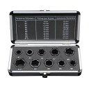 Yetahaナットツイスター10点セットナット抽出ソケットセット9-19mm潰れたボルト抽出器ナットエクストラクターナット取り外し車修理ロー