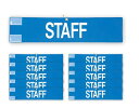 腕章スタッフ10枚セット日本製マジックテープ安全ピン付きイベント学校STAFF(ブルー)