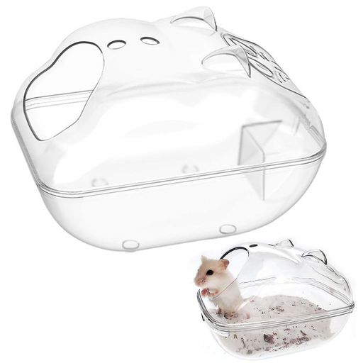 PAVIKEハムスタートイレ容器ハムスター砂浴び容器ハムスター家巣箱隠れ家お風呂小屋寝床透明取り外し可..
