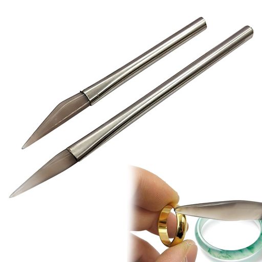 瑪瑙磨きベゼル留め彫り貴金属加工シルバージュエリーに便利手芸道具メノウジュエリー研磨ツールハンドル付ツール2個メノウ磨きセット