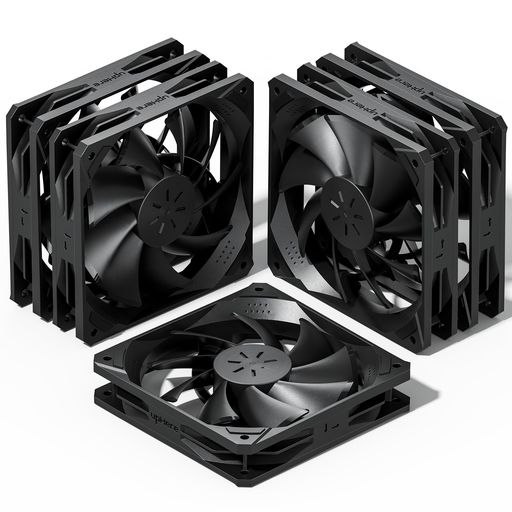 NovonestPCケースファン120mm静音高性能冷却ファン3ピンコネクタ12cmファン薄型5本1セット真っ黒「NK12BK3-5」