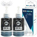 LCL エプソン用 KSU-BK KSU-BK-L 大容量 互換インクボトル (2パック ブラック 顔料 140ML) 対応機種:(2)