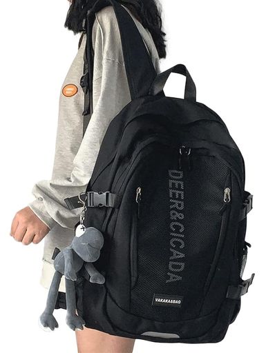 [HeiDiga]リュックレディース通学リュックサック韓国大容量リュック高校生女子人気軽量可愛いタウンリュックバックパックアウトドアスクール女性シンプル通勤旅行防水おしゃれ黒Black