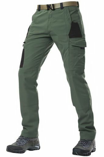 [MYMRIN]作業着ズボン9つポケットカーゴパンツメンズウエスト30-38インチ4色展開選(軍緑色34)