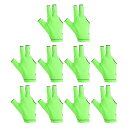 PATIKIL3本指プールグローブ左手用10個セット通気性スパンデックスビリヤードグローブアクセサリーレディースメンズキューシュータースヌーカースポーツ用緑黒