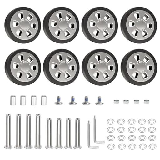 スーツケース交換用キャスター修理キット55MM直径TPUゴム製キャスター8個セットショッピングカート、ト..