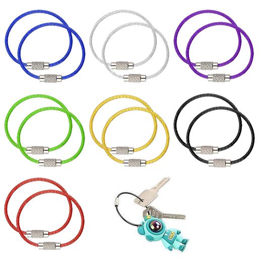 [LIANHATA]ワイヤーキーホルダーリングキーホルダーネジ式キーホルダーキーチェーンキーリングワイヤー..