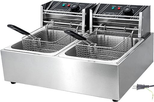 電気フライヤー卓上フライヤー業務用フライヤー12L二槽式温度調節可能操作簡単