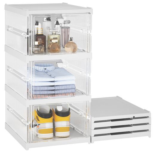 HAIXINシューズボックス折りたたみ式靴箱【厚手耐久/完全防塵】シューズラックスリムスニーカーボックス簡単組立玄関靴収納スリム折り畳み収納ボックス(6段)