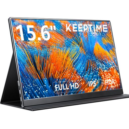 KEEPTIMEモバイルモニター15.6インチ1920*1080モバイルディスプレイポータブルモニターIPS液晶パネル非光沢画面薄型軽量マグネット保護カバー付きUSBType-CミニHDMI
