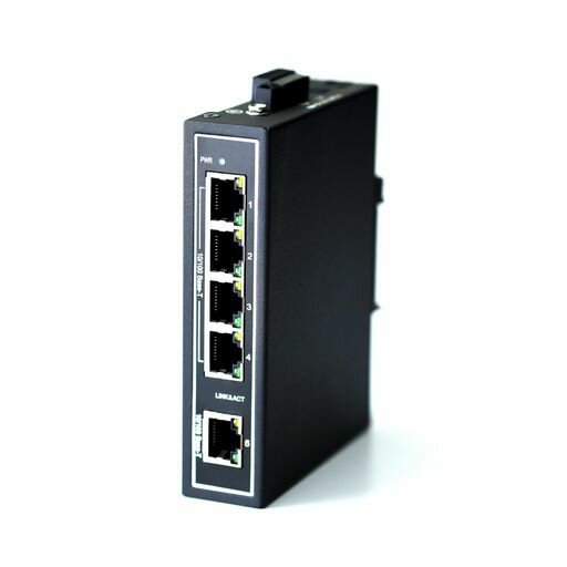 WIWAV WDH-5ET-DC 業務用・産業用5ポート イーサネット スイッチングハブ 広範囲動作温度対応(-30~+75°C) 超小型/DIN/金属筐体/IP30/UL認証