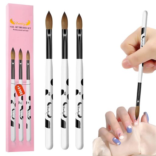 ネイルブラシ【3本セット】スカルプネイル用筆ジェルブラシネイル筆ネイルブラシセットネイル筆セットジェルネイル筆セット筆極細ジェルネイルネイルアートネイル筆可愛い...
