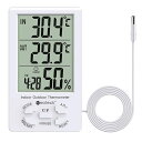 NEOTECK 温湿度計 精度± 1°C センサー LCDデジタル 室内外温度 室内湿度 置き掛け両用 温湿度測定 家庭用 熱中症予防 (白 3Mコード)