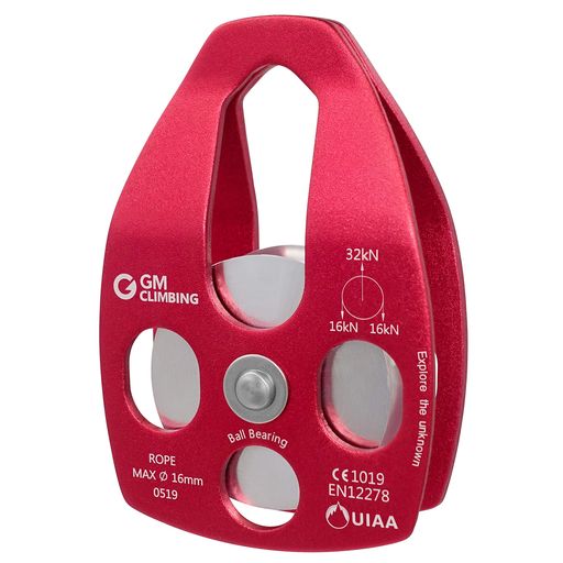 GMCLIMBINGCEUIAA認証32kNボールベアリングラージクライミングプーリーレスキューアーボリスト特殊伐採..