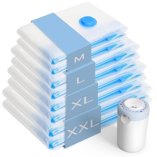 【電動ポンプ付き】圧縮袋旅行衣類圧縮袋10枚セット40x60cmx6枚、50x70cmx2枚、100x130cmx2枚便利グッ..