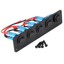 スイッチパネル 4本ねじ込み 青色LEDトグルスイッチパネル 防水 耐食性12V-24V車 RV キャラバン トレーラー バス ボート ヨット マリンなど(4)