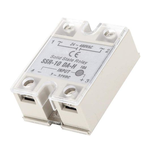 FAFEICY SSR-10-DA-Hソリッドステートリレー DC-AC SSRリレー 10Aリレーモジュール 非接触スイッチ アルミニウム製ヒートシンクプレート付き