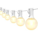 LEDストリングライトPC素材8m18個G40電球E12ソケット電球色防雨型電飾屋内/屋外照明ガーデンライトパーティー商店街結婚式誕生日【適格請求書発行可】
