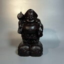 大黒様木彫り七福神大黒天置物黒檀仏像フィギュア木製御守り本尊商売繁盛無病息災厄除け(高さ7.3cmx巾4.2cm)