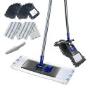 MASTHOME フロアモップ 床掃除モップ 360度回転 フローリング掃除 水拭きモップ 交換用パッド4枚付き 乾湿両用 床保護 長さ調節可 掃除用品 家庭用 業務用(3)