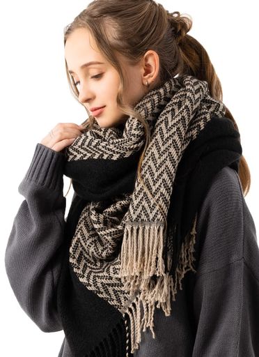 [Loo&c][ルーアンドシー]厚手大判ルーシーストールレディースストール秋冬大きいサイズ大判ストールチェック柄無地ショールひざ掛けメンズユニセックス【フリー-11ブライトンベージュ】