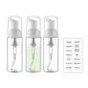 EDITBYLIBRA泡ポンプボトル60ml3個セット詰め替え容器フォームディスペンサー小分けボトルTSA承認化粧水シャンプー旅行用携帯用(クリア)