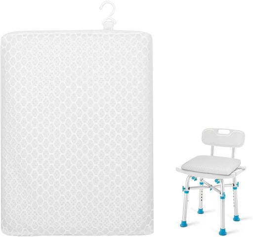 AIRMFJIシャワーいす用クッション40x30x5センチ4Dメッシュ洗えるクッションお風呂イスクッション通気性..